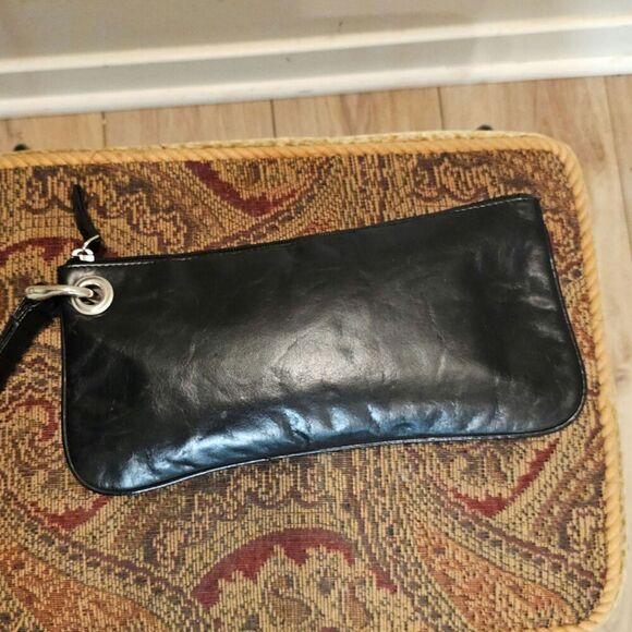 Sophia Visconti Vintage Leather Pouch Clutch Black Handbag - Picture 1 of 7